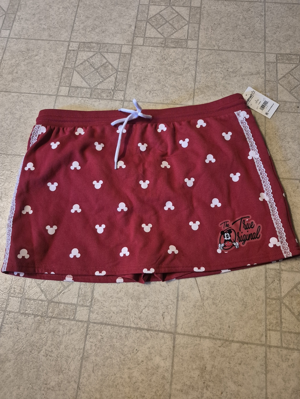 Disney Mickey Mouse Red & White Lace Trim Skort Large